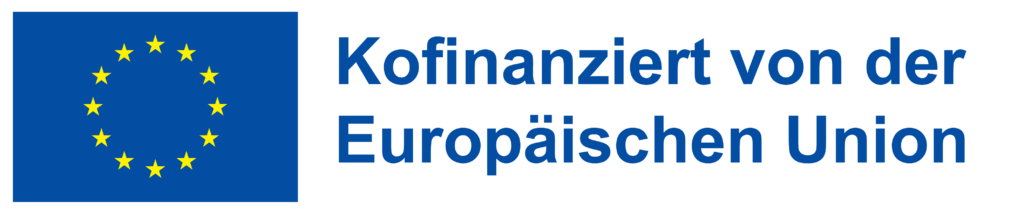 H EU Logo 2023-2027 blauer Schriftzug